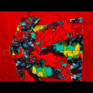 Button down shirt with tri color dope brand